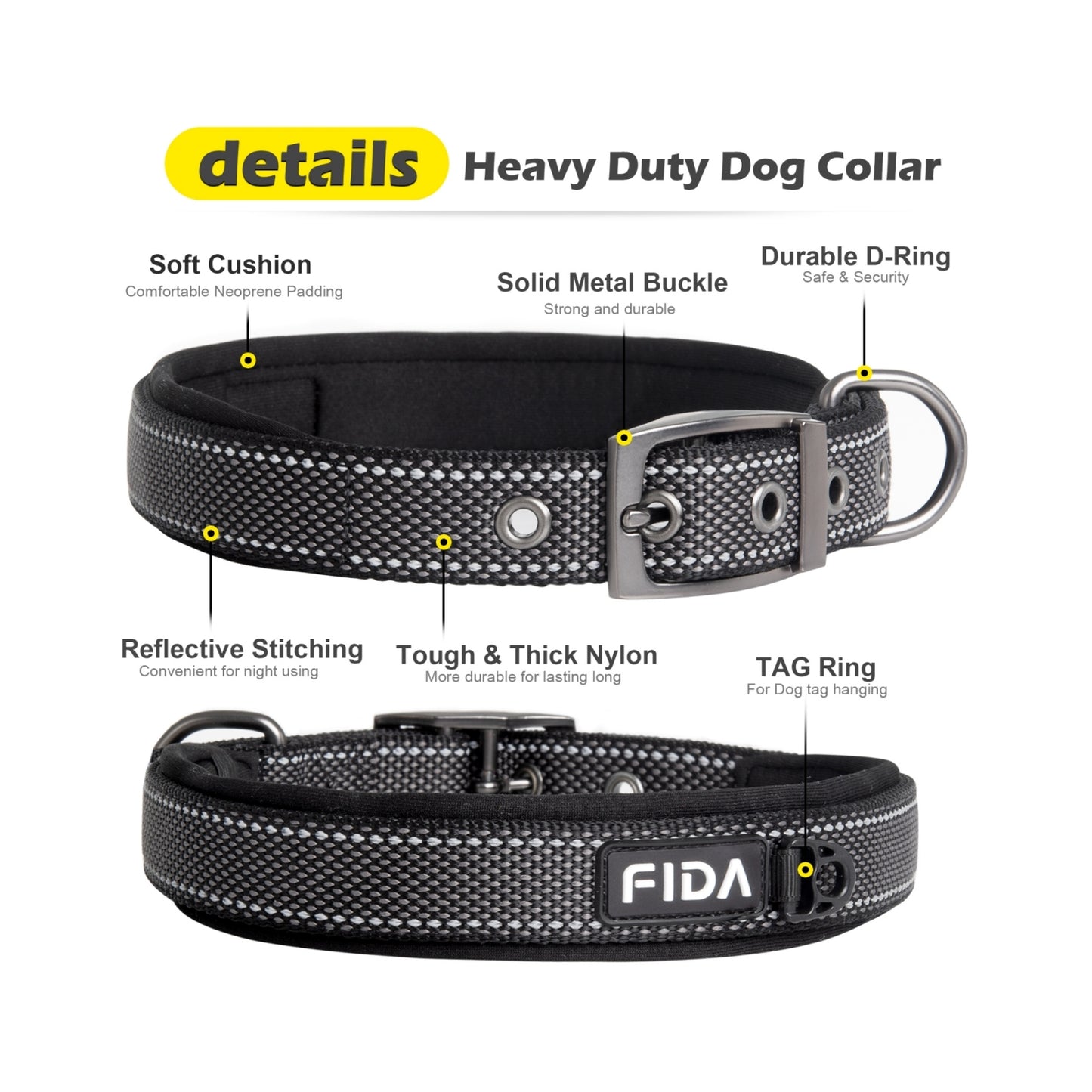 FIDA Heavy Duty Dog Collar