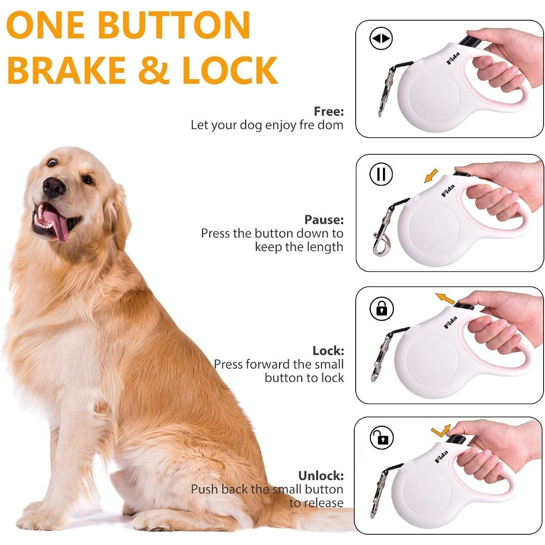 Fida 16 ft Retractable Leash and Poop Bags