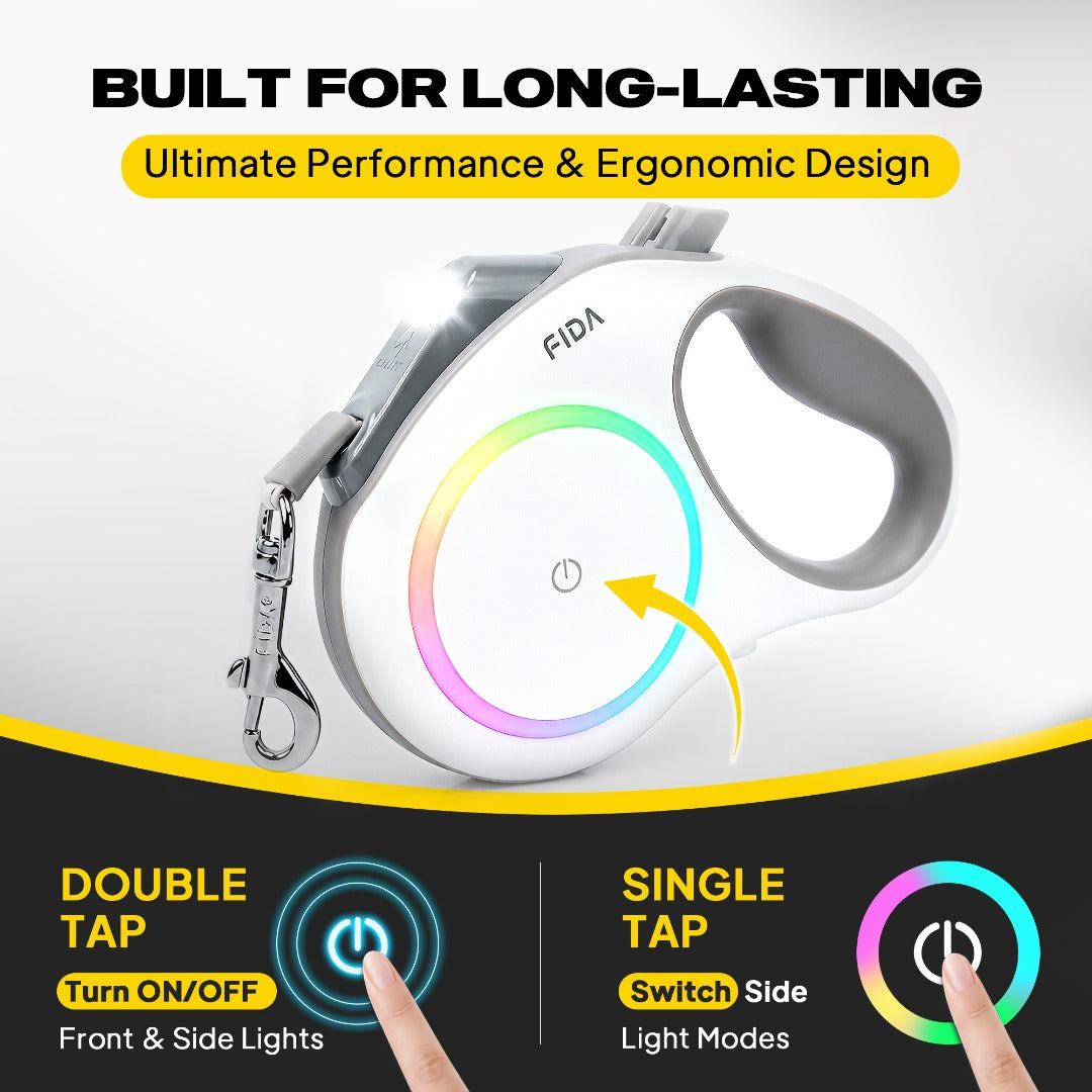 FIDA LED Lighted Retractable Dog Leash