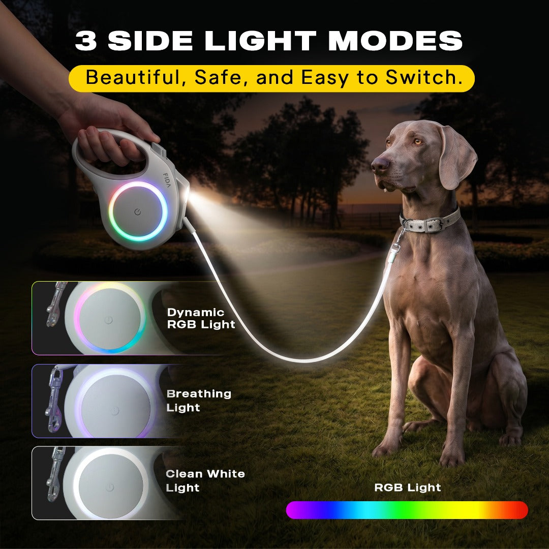 FIDA LED Lighted Retractable Dog Leash
