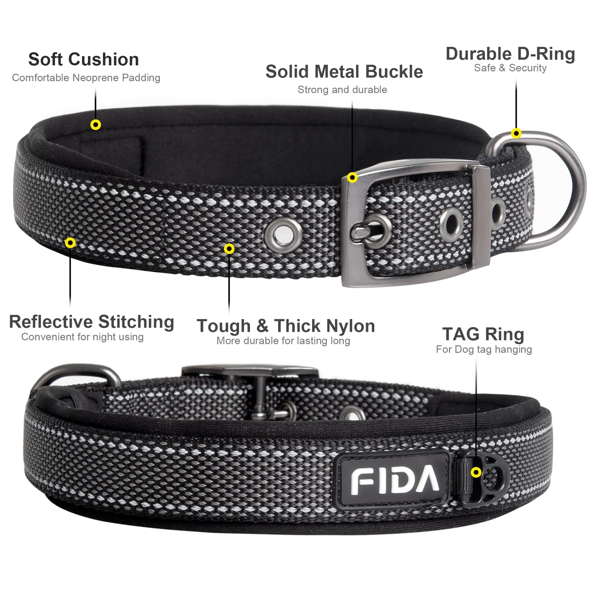 FIDA Heavy Duty Dog Collar FIDA