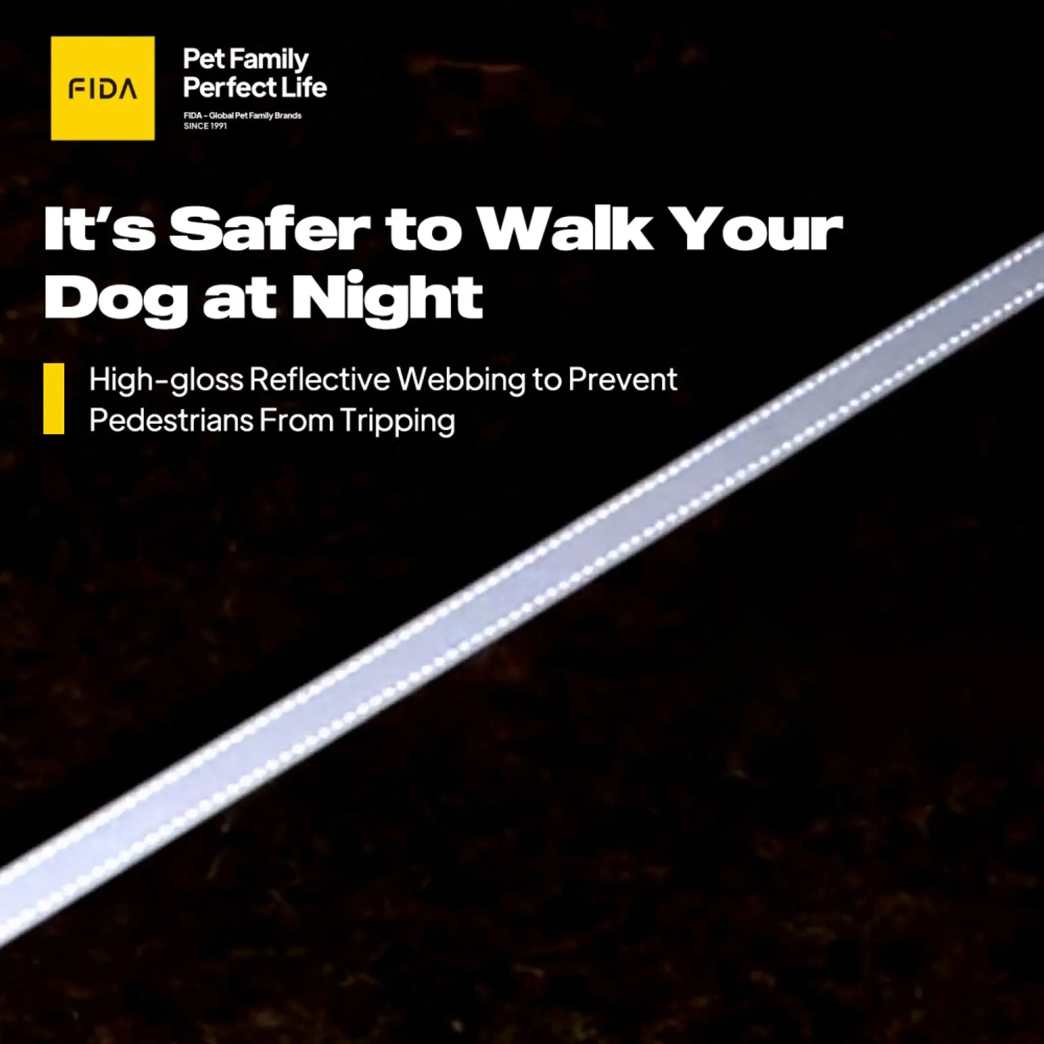 FIDA Retractable LED Lighted Dog Leash FIDA Pet