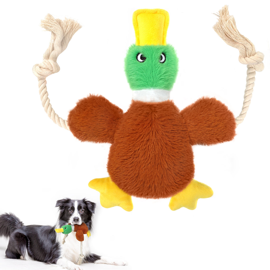 FIDA Plush Squeaky Duck Dog Rope Toy