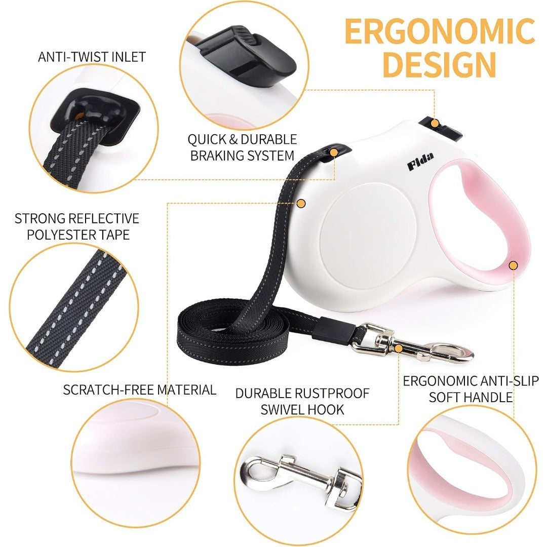 Fida 16 ft Retractable Leash and Poop Bags