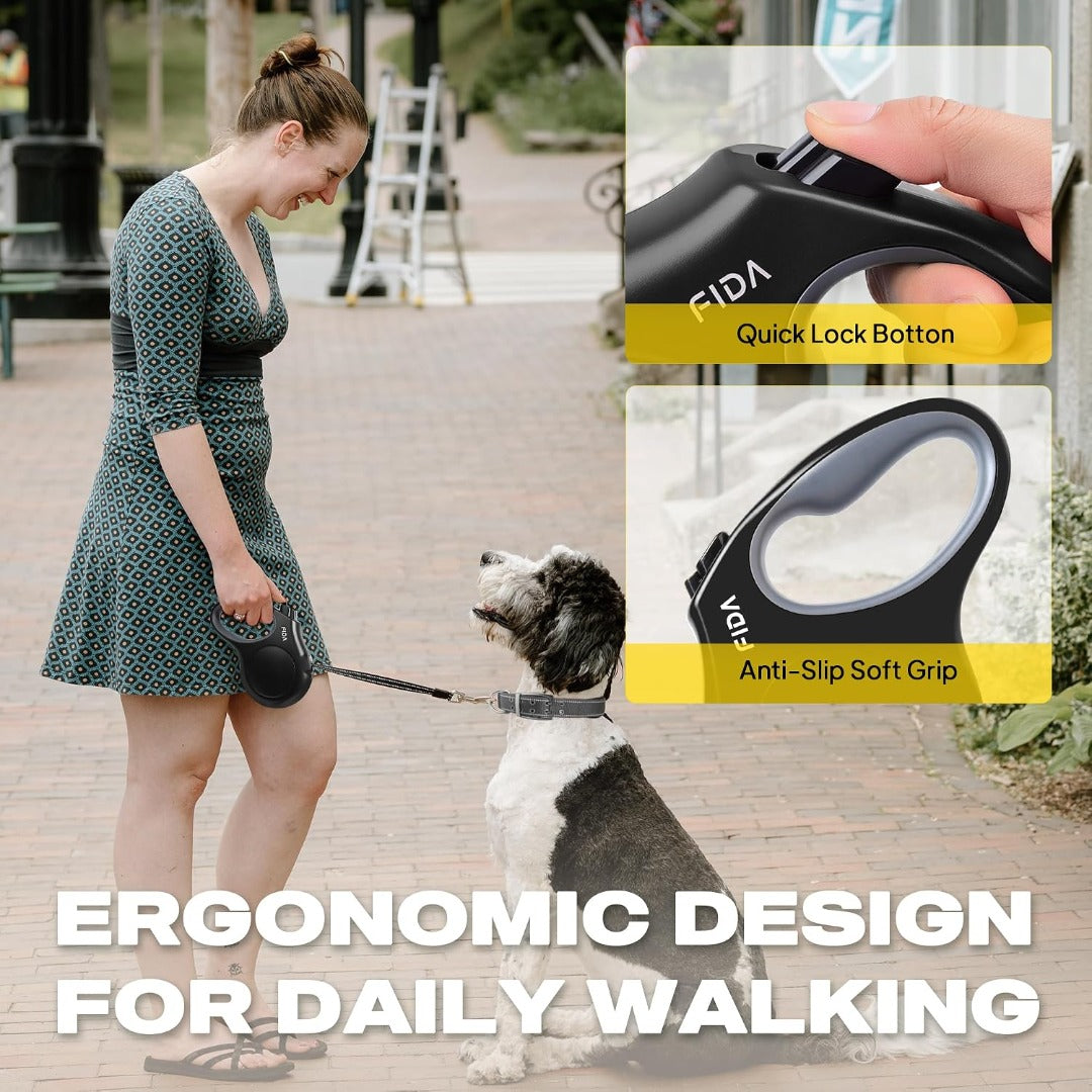 Fida Reflective Retractable Dog Leash